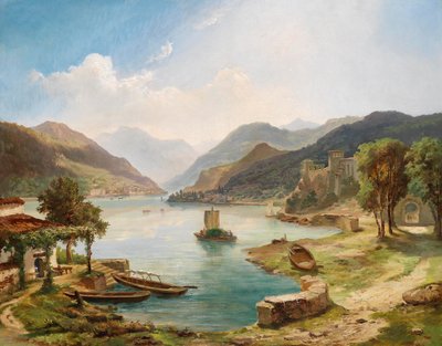 Northern Italian Lake Landscape by Othmar Brioschi